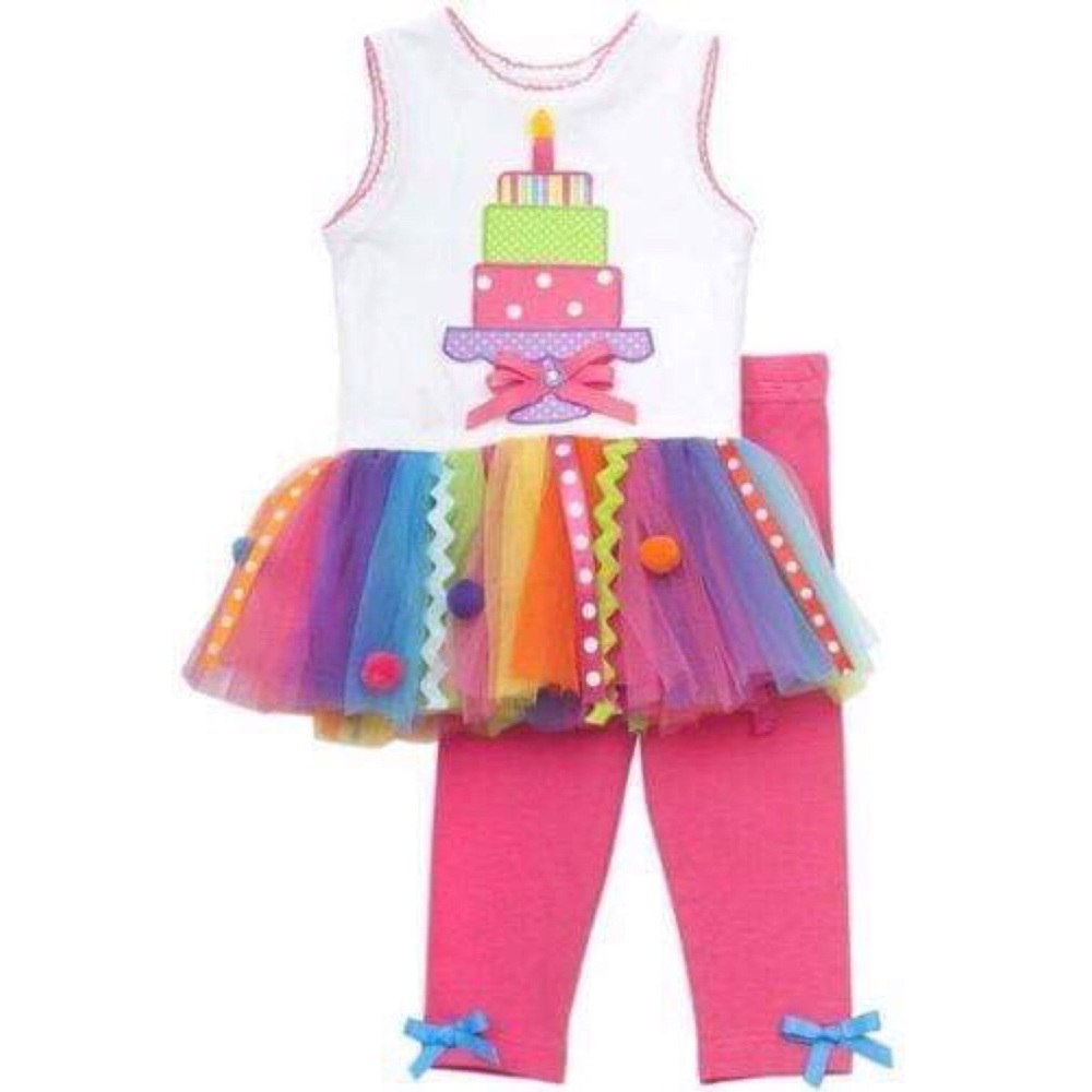 ☘️Clearance Girls Birthday Cake Dress Legging new